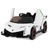 12V Licensed Lamborghini 4WD Kids Ride-on Sports Car with 2.4G Remote-White