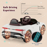12V Powered Car Kids Ride-on Racer Car Licensed Bentley Bacalar-White