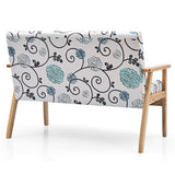 Modern Fabric Loveseat Sofa Couch Upholstered 2-Seat Armchair-Blue