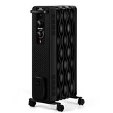 1500 W Oil-Filled Heater Portable Radiator Space Heater with Adjustable Thermostat-Black