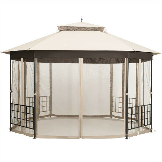 10’x 12’ Octagonal Patio Gazebo-Beige