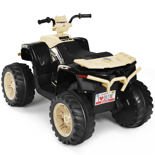 12V Kids Electric 4-Wheeler ATV Quad Ride On Car with LED Light-Yellow