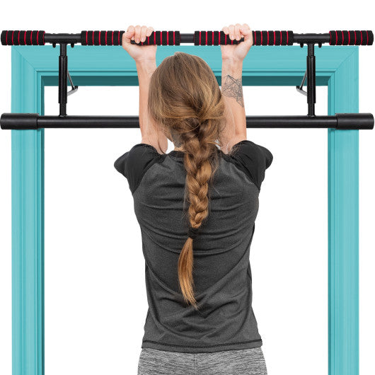 Foldable Pull Up Bar Doorway Chin Up Bar with Foam Grip for Home Gym