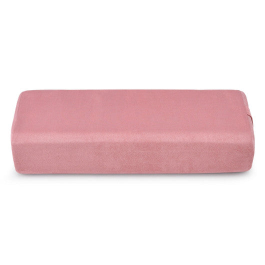 Yoga Bolster Pillow with Washable Cover and Carry Handle-Pink