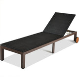 Back Adjustable Cushioned Patio Rattan Lounge Chair