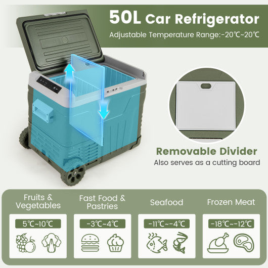 12 Volt Car Refrigerator Portable Car Fridge with Adjustable Range-50L