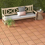12 x 12 Inch 18 Piece All Weather Interlocking Deck Tiles for Splicing Area-Brown