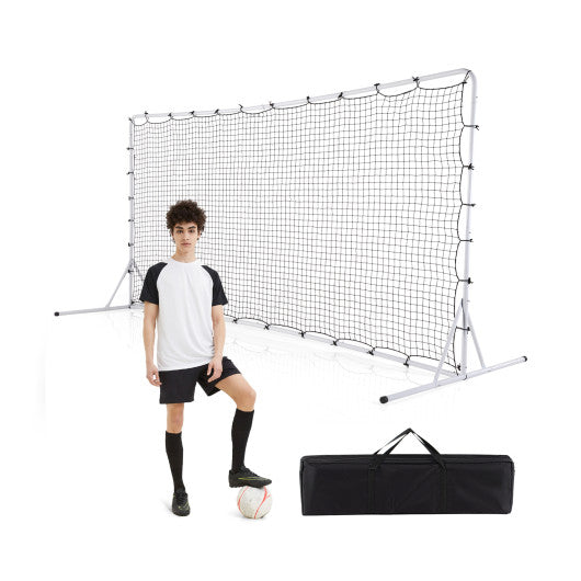 12 x 6 Feet Soccer Rebounder Net with All Weather Net-White
