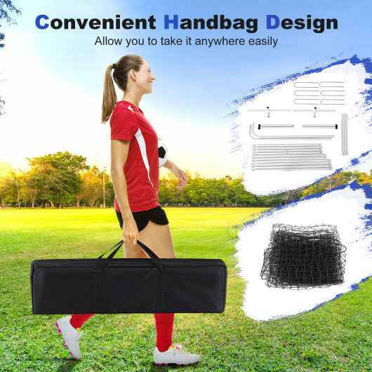 12 x 6 Feet Soccer Rebounder Net with All Weather Net-White