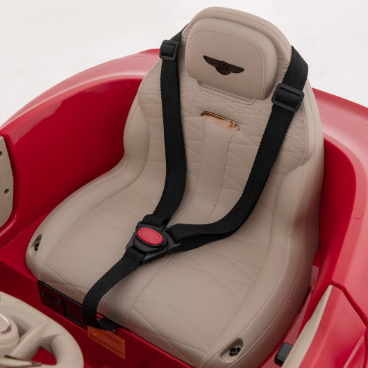 12V Powered Car Kids Ride-on Racer Car Licensed Bentley Bacalar-Red