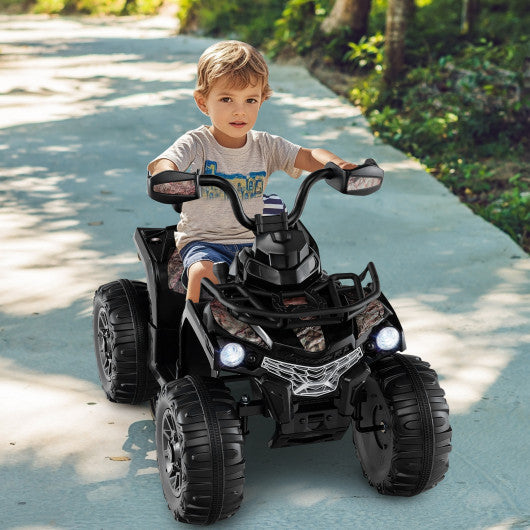 12V Kids Ride On ATV 4 Wheeler with MP3 and Headlights-Solid Black