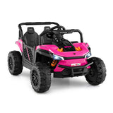 12V Kids Ride on Truck Off-Road UTV with Parental Remote and Lights-Pink