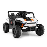 12V Kids Ride on Truck Off-Road UTV with Parental Remote and Lights-White