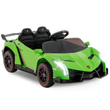 12V Licensed Lamborghini 4WD Kids Ride-on Sports Car with 2.4G Remote-Green