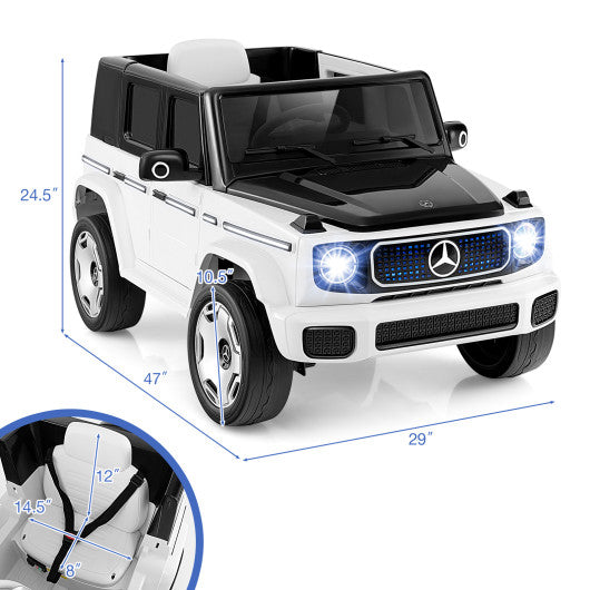 12V Licensed Mercedes-Benz EQG Kids Ride On Car with Remote Control-White