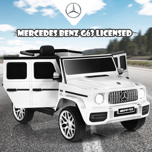 12V Mercedes-Benz G63 Licensed Kids Ride On Car with Remote Control-White