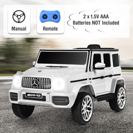 12V Mercedes-Benz G63 Licensed Kids Ride On Car with Remote Control-White