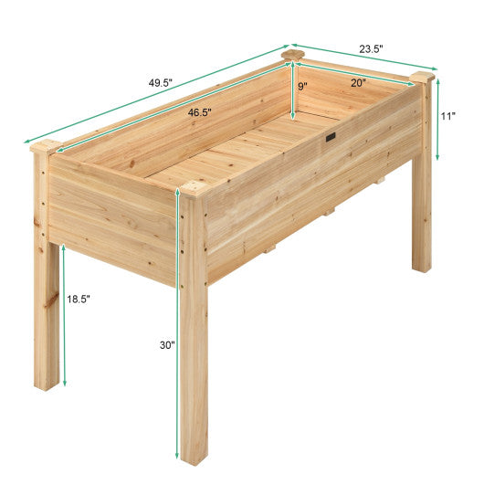 49’’ x 23’’ x 30’’  Wooden Raised Vegetable Garden Bed