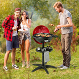 1350 W Outdoor Electric BBQ Grill with Removable Stand Easy to Install-Red