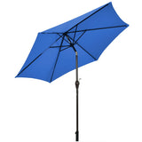 9 ft Outdoor Market Patio Table Umbrella Push Button Tilt Crank Lift-Blue