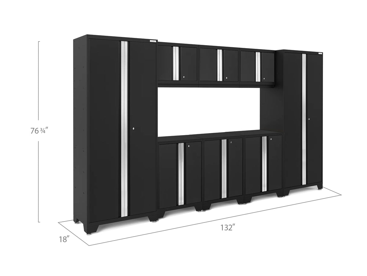 Bold Series 8 Piece Cabinet Set with Base, Wall Cabinets and 30 In. Lockers