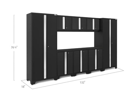 Bold Series 8 Piece Cabinet Set with Base, Wall Cabinets and 30 In. Lockers