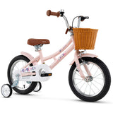 14 Inch Kids Bike Retro Bicycle with Adjustable Height and Basket for Ages 3-5 Years Old-