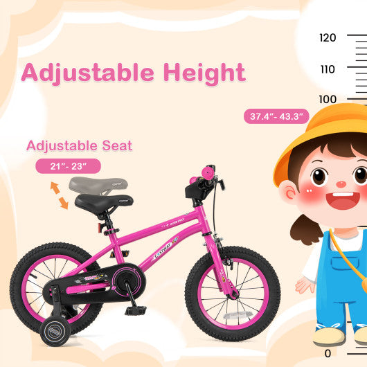 14 Inch Kids Bike for 3-5 Years Old Adjustable with Removable Training Wheels