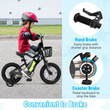 14 Inch Kids Bike with Basket and Training Wheels for Children Aged 4-5 Years Old