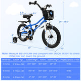 14 Inch Kids Bike with 2 Training Wheels for 3-5 Years Old-Blue
