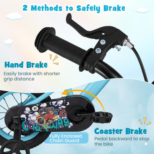 14 Inch Kids Bike with Adjustable Handlebar and Saddle for 3-5 Years Old-14 inches