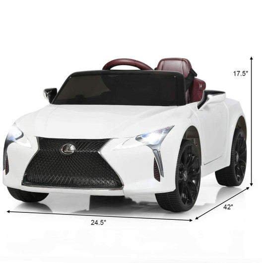 Kids Ride Lexus LC500 Licensed Remote Control Electric Vehicle-White