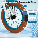 14 Inch Kid's Bike with Removable Training Wheels and Basket-Blue
