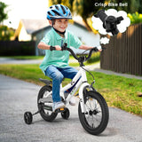 14 Inch Kids Bike with 2 Training Wheels for 3-5 Years Old-Black & White