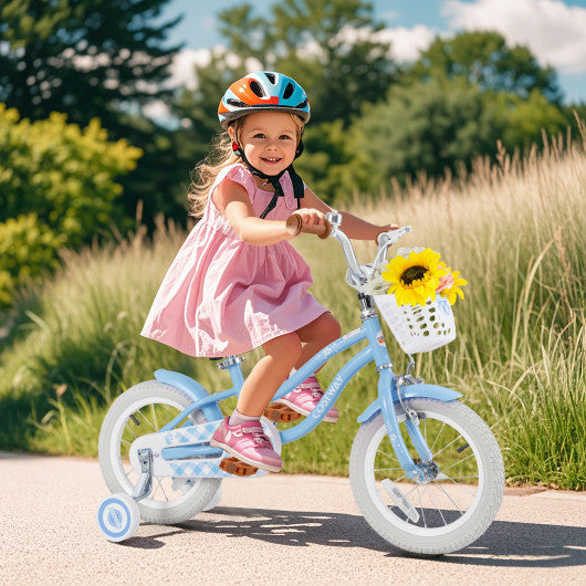 14 Inch Kids Bike with Adjustable Handlebar and Seat for 3-5 Year Old