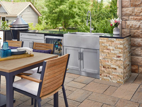 Outdoor Kitchen Signature Series 5 Piece Cabinet Set with 3 Drawer, 2 Door and Bar Cabinet