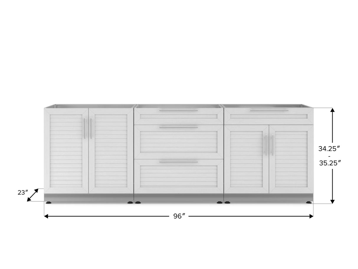 Outdoor Kitchen Stainless Steel 3 Piece Cabinet Set with 2-Door, 3-Drawer and Bar Cabinet