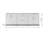 Outdoor Kitchen Stainless Steel 3 Piece Cabinet Set with 2-Door, 3-Drawer and Bar Cabinet