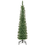 5/6/7/8/9 Feet Pre-lit Pencil Artificial Christmas Tree with 150/180/200//300/400 Warm White LED Lights-5 ft
