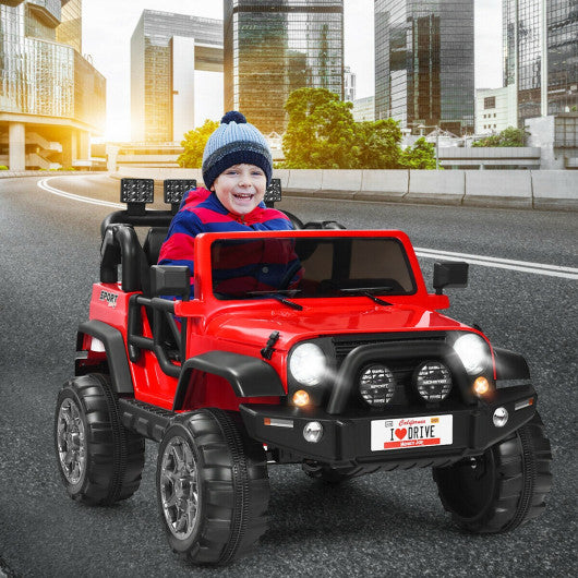 12V 2-Seater Ride on Car Truck with Remote Control and Storage Room-Red