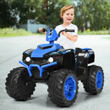 12V Kids Ride on ATV with LED Lights and Treaded Tires and LED lights-Navy