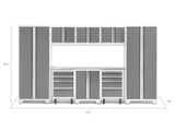 Bold Series 9 Piece Cabinet Set with 2 Tool, Base, Wall Cabinets and 30 In. Lockers