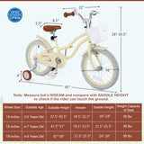 14/16/18 Inch Kids Bike Adjustable with Training Wheels Ages 3-8 Years Olds-16 inches