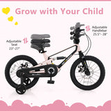 16 Inch Kids Bike Lightweight with Detachable Training Wheels for Aged 4 to 7-16 inches