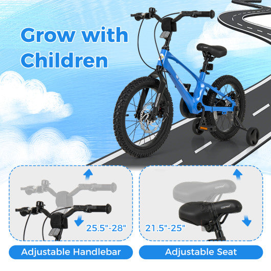 16 Inch Kids Bike Magnesium Alloy Training Bicycle Adjustable for 4 to 7 Years Old-16 inches