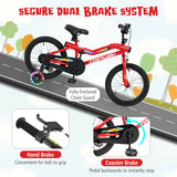 16 Inch Kids Bike with LED Lights Adjustable Carbon Steel Bicycle for 4-7 Years Old-16 inches