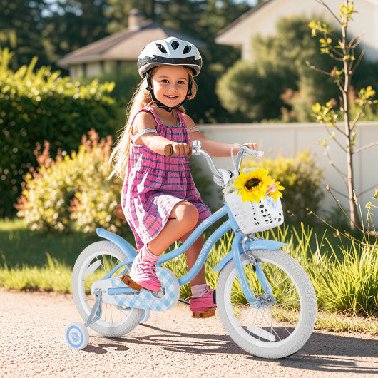 16 Inch Kids Bike with Adjustable Handlebar and Seat for 4-7 Year Old