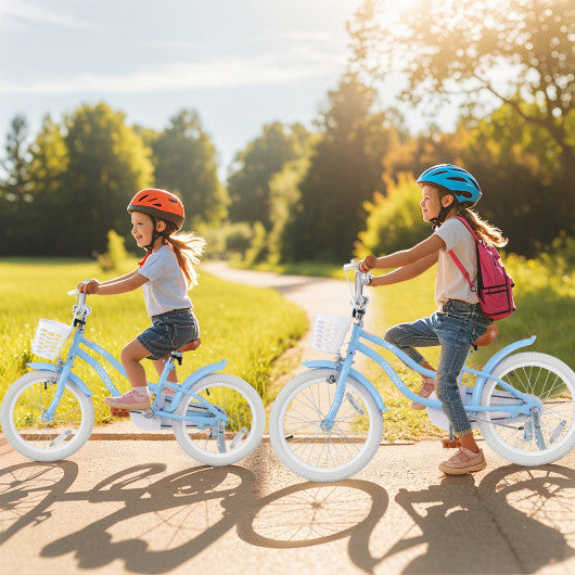 16 Inch Kids Bike with Adjustable Handlebar and Seat for 4-7 Year Old