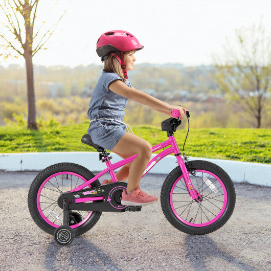 16-Inch Kids Bike for 4-7 Years Old Adjustable with Removable Training Wheels-16 inches