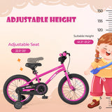 16-Inch Kids Bike for 4-7 Years Old Adjustable with Removable Training Wheels-16 inches